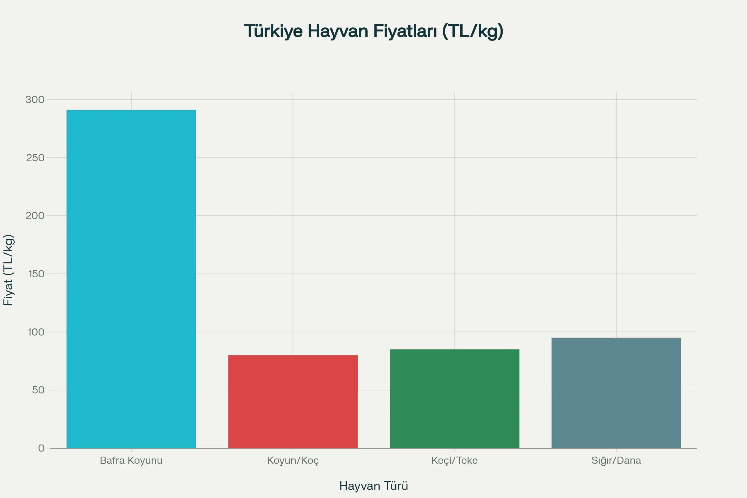 Türkiye Hayvan Fiyatları Tablosu